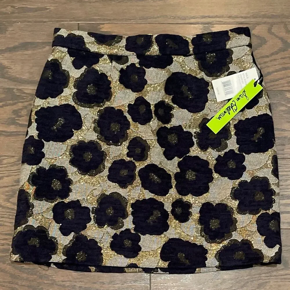 Sam Edelman The Weekender Floral Metallic Jacquard Mini Skirt Size 2 NWT